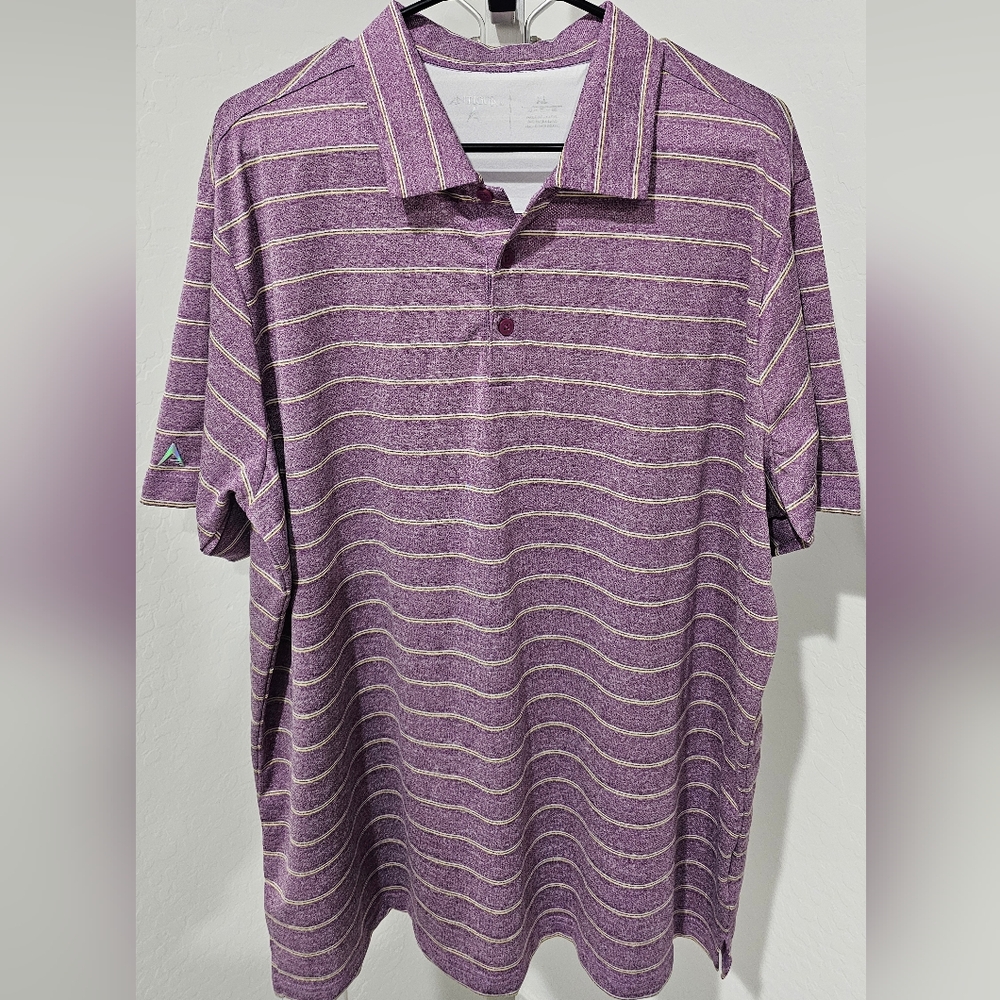 Antigua Lavender and Yellow Polo Shirt - XL